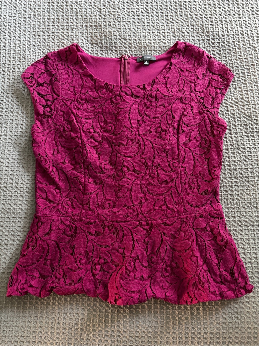 The Limited Lace Peplum Cap-Sleeve Top